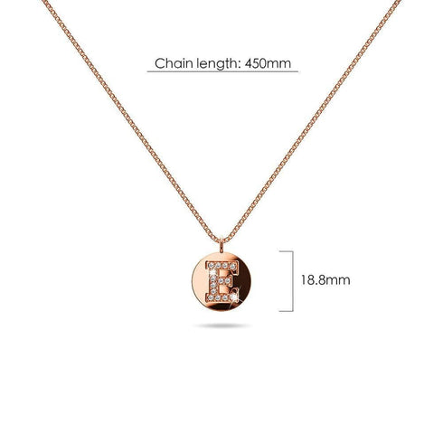 Solid 925 Sterling Silver Initial Alphabet Personalised Disc Necklace